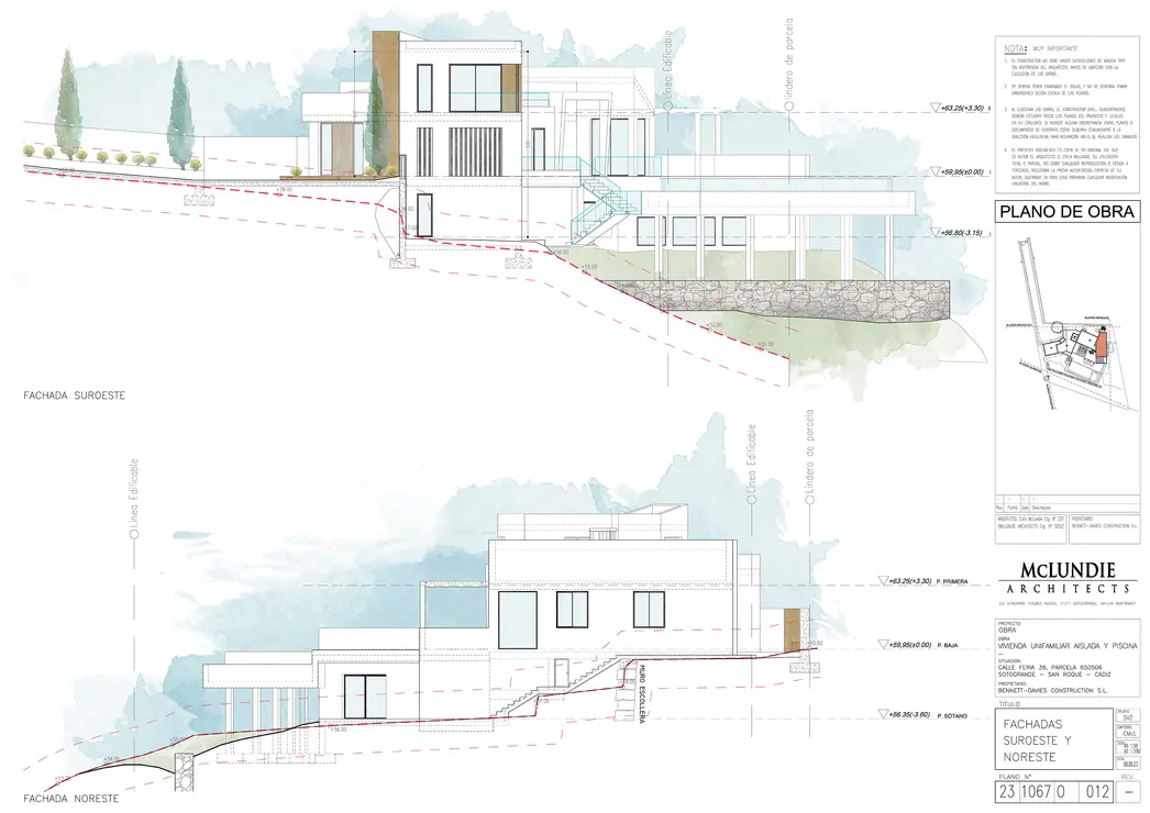 6_FACHADAS SUROESTE Y NORESTE_SOUTHWEST AND NORTHEAST FACADES