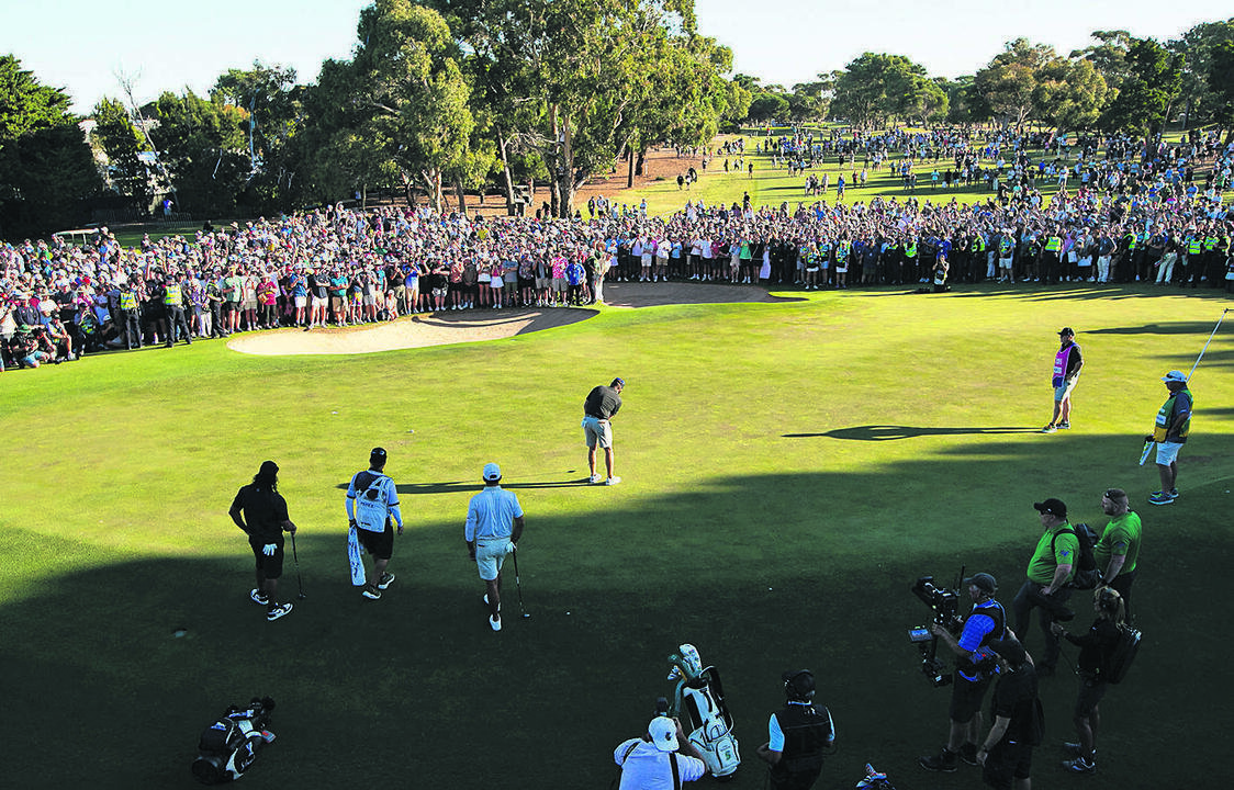 Talor Gooch of RangeGoats GC putts on the 18th green en route to winning the Individual championship during the final round of LIV Golf Adelaide at the Grange Golf Club on Sunday, Apr. 23, 2023 in Adelaide, Australia. (Photo by Jason O'Brien/LIV Golf)