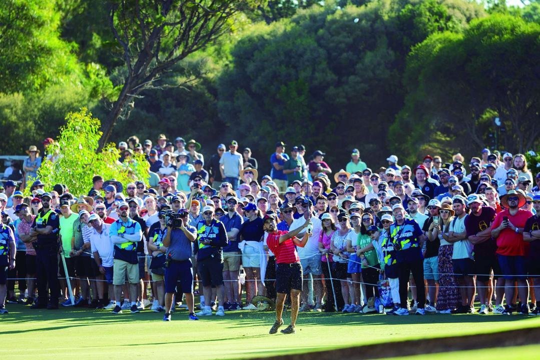 Abraham Ancer of Fireballs GC hits his shot during the final round of LIV Golf Adelaide at the Grange Golf Club on Sunday, Apr. 23, 2023 in Adelaide, Australia. (Photo by Chris Trotman/LIV Golf)